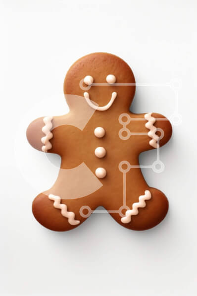 Σετ των 2 Intra Συλλεκτικό Ξύλινο Παζλ Plywood  4mm - Μελόψωμο Άνθρωπος με Πάγωμα και γλάσο σε λευκό φόντο Σε Ξύλινο Κουτί - Διαστάσεις: 10x10 cm – 25 κομμάτια