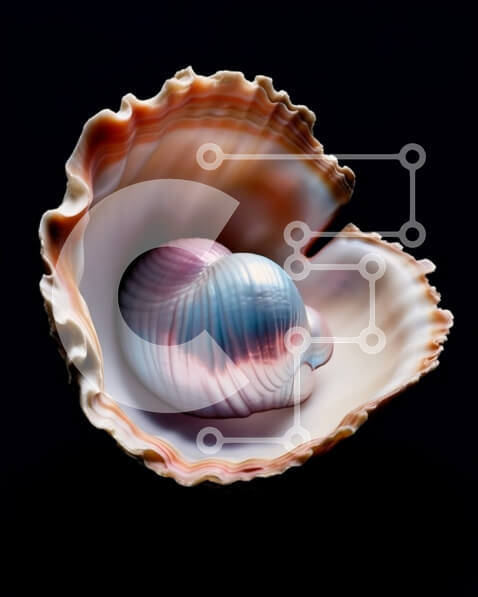 Intra Συλλεκτικό Ξύλινο Παζλ Plywood  4mm - Όμορφη κοντινή εικόνα ενός ροζ και λευκού κοχυλιού Σε Ξύλινο Κουτί - Διαστάσεις: 10x10 cm – 25 κομμάτια