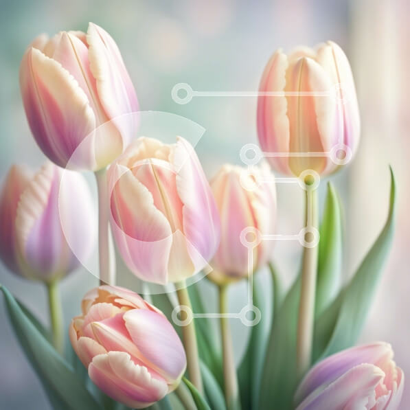 Intra Συλλεκτικό Ξύλινο Παζλ Plywood  4mm - Όμορφη εικόνα με ροζ και λευκές τουλίπες σε ένα ηλιόλουστο περβάζι Σε Ξύλινο Κουτί - Διαστάσεις: 10x10 cm – 25 κομμάτια