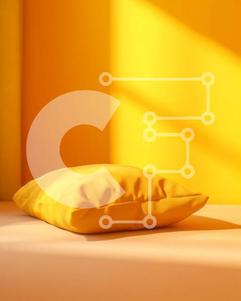 Intra Συλλεκτικό Ξύλινο Παζλ Plywood  4mm - Φωτίστε το υπνοδωμάτιό σας με ένα κίτρινο μαξιλάρι σε ένα χαρούμενο κρεβάτι Σε Ξύλινο Κουτί - Διαστάσεις Puzzle: 10x10 cm – 25 κομμάτια