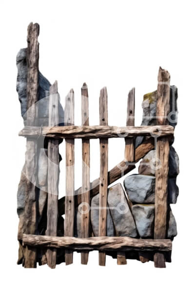 Σετ των 2 Intra Συλλεκτικό Ξύλινο Παζλ Plywood  4mm - Ρουστίκ και γαλήνια εικόνα ενός ξύλινου φράχτη σε ένα φυσικό περιβάλλον Σε Ξύλινο Κουτί - Διαστάσεις: 10x10 cm – 25 κομμάτια