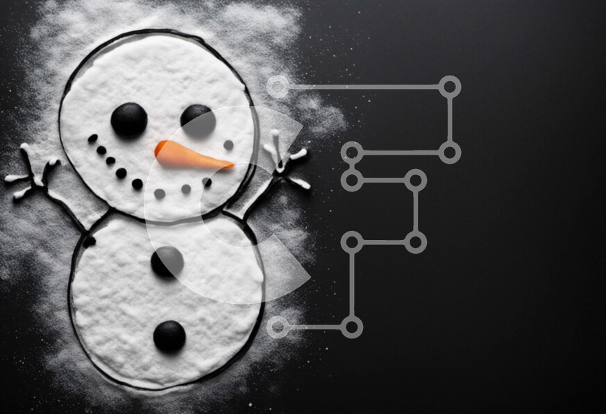 Intra Συλλεκτικό Ξύλινο Παζλ Plywood  4mm - Διακόσμηση Χιονάνθρωπος με θέμα το χειμώνα Σε Ξύλινο Κουτί - Διαστάσεις Puzzle: 10x10 cm – 25 κομμάτια