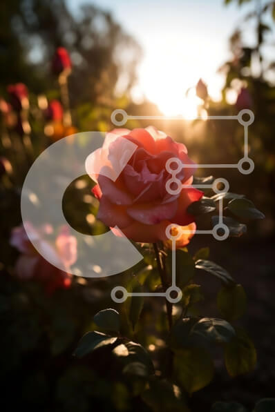 Σετ των 2 Intra Συλλεκτικό Ξύλινο Παζλ Plywood  4mm - Όμορφη κοντινή λήψη ενός ροζ τριαντάφυλλου σε πλήρη άνθιση με το φως του ήλιου Σε Ξύλινο Κουτί - Διαστάσεις: 10x10 cm – 25 κομμάτια