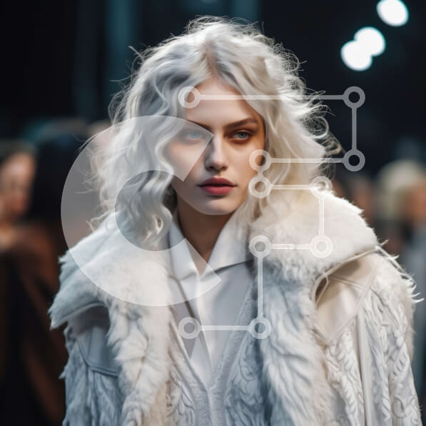 Σετ των 2 Intra Συλλεκτικό Ξύλινο Παζλ Plywood  4mm - Μόδα λευκό γούνινο παλτό στο μοντέλο Runway Σε Ξύλινο Κουτί - Διαστάσεις: 10x10 cm – 25 κομμάτια