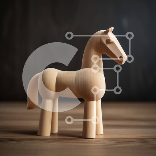 Intra Συλλεκτικό Ξύλινο Παζλ Plywood  4mm - Vintage ξύλινο παιχνίδι αλόγων με ρεαλιστικές λεπτομέρειες Σε Ξύλινο Κουτί - Διαστάσεις: 10x10 cm – 25 κομμάτια