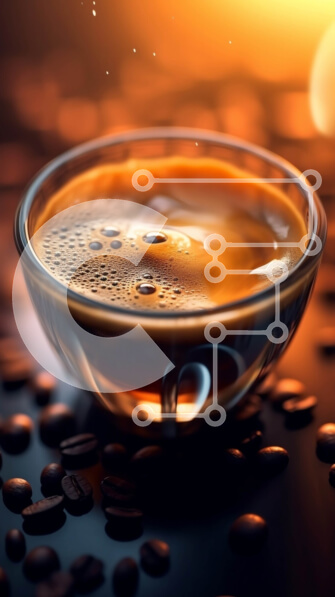 Intra Συλλεκτικό Ξύλινο Παζλ Plywood  4mm - Εκπληκτική εικόνα του αχνιστού καφέ σε σκοτεινό φόντο Σε Ξύλινο Κουτί - Διαστάσεις: 10x10 cm – 25 κομμάτια