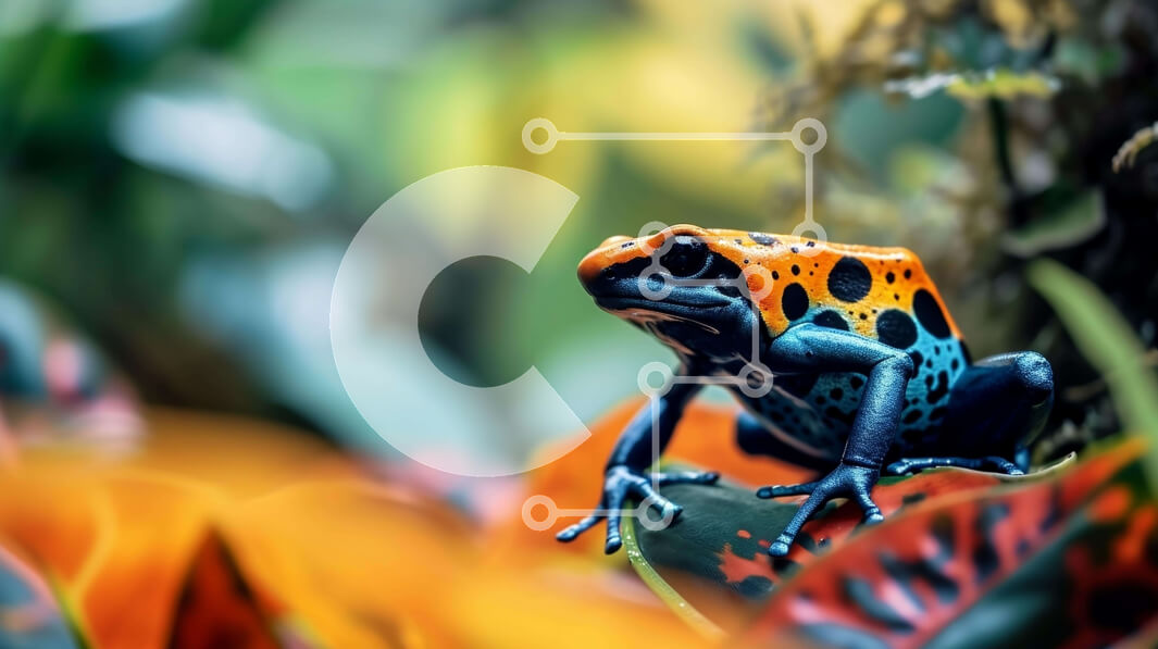 Intra Συλλεκτικό Ξύλινο Παζλ Plywood  4mm - Πολύχρωμος βάτραχος στη ζούγκλα Σε Ξύλινο Κουτί - Διαστάσεις: 10x10 cm – 25 κομμάτια