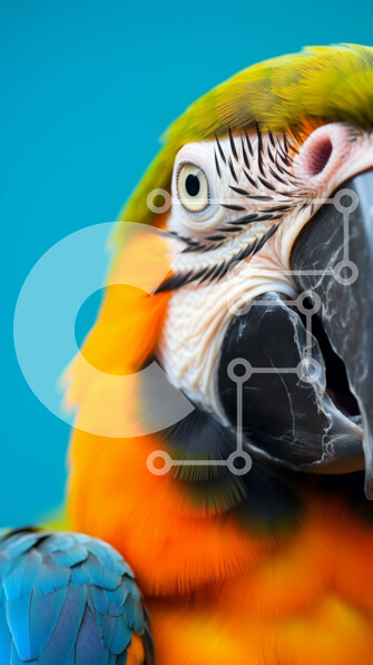 Σετ των 2 Intra Συλλεκτικό Ξύλινο Παζλ Plywood  4mm - Πολύχρωμος παπαγάλος με ανοιχτό ράμφος Σε Ξύλινο Κουτί - Διαστάσεις: 10x10 cm – 25 κομμάτια