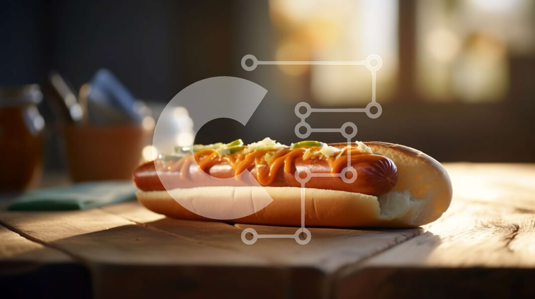 Σετ των 2 Intra Συλλεκτικό Ξύλινο Παζλ Plywood  4mm - Νόστιμο χοτ ντογκ με κέτσαπ και μουστάρδα Σε Ξύλινο Κουτί - Διαστάσεις: 10x10 cm – 25 κομμάτια