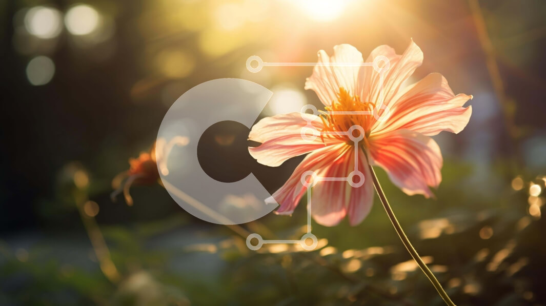 Intra Συλλεκτικό Ξύλινο Παζλ Plywood  4mm - Ζωντανό ροζ λουλούδι στο φως του ήλιου Σε Ξύλινο Κουτί - Διαστάσεις: 10x10 cm – 25 κομμάτια