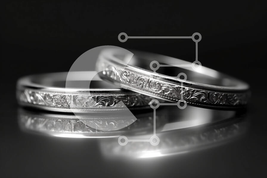 Intra Συλλεκτικό Ξύλινο Παζλ Plywood  4mm - Εκπληκτική εικόνα δύο βέρες σε μαύρο φόντο Σε Ξύλινο Κουτί - Διαστάσεις Puzzle: 10x10 cm – 25 κομμάτια