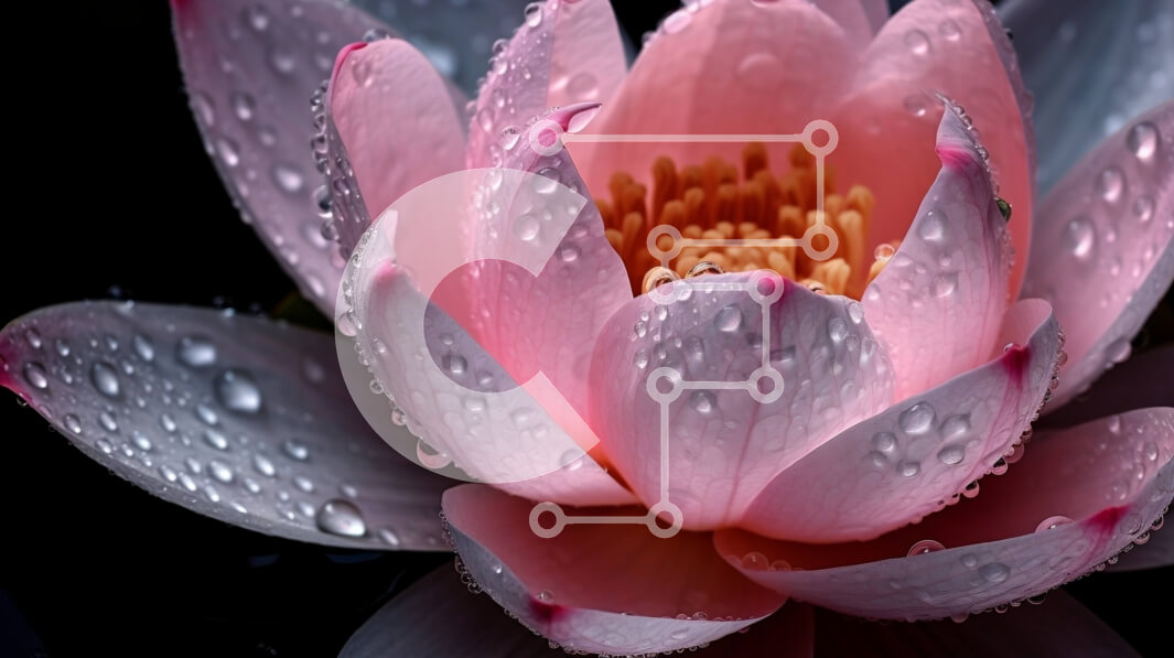 Intra Συλλεκτικό Ξύλινο Παζλ Plywood  4mm - Εκπληκτική φωτογραφία ενός ροζ λουλουδιού λωτού με σταγονίδια νερού Σε Ξύλινο Κουτί - Διαστάσεις: 10x10 cm – 25 κομμάτια