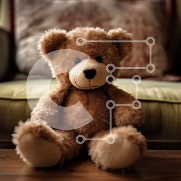 Intra Συλλεκτικό Ξύλινο Παζλ Plywood  4mm - Αξιολάτρευτο καφέ αρκουδάκι που κάθεται στο ξύλινο πάτωμα Σε Ξύλινο Κουτί - Διαστάσεις: 10x10 cm – 25 κομμάτια