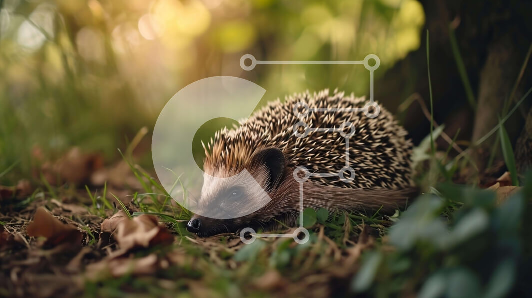 Intra Συλλεκτικό Ξύλινο Παζλ Plywood  4mm - Σκαντζόχοιρος στο γρασίδι Σε Ξύλινο Κουτί - Διαστάσεις: 10x10 cm – 25 κομμάτια