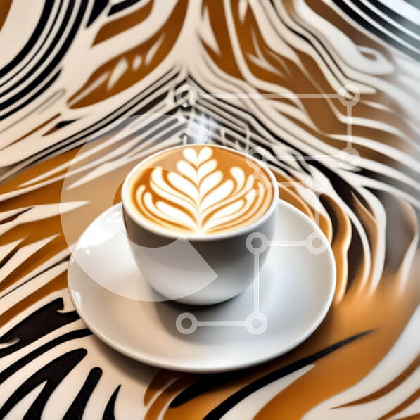 Σετ των 2 Intra Συλλεκτικό Ξύλινο Παζλ Plywood  4mm - Κομψό φλιτζάνι καφέ με μοναδικό σχέδιο Zebra Σε Ξύλινο Κουτί - Διαστάσεις: 10x10 cm – 25 κομμάτια