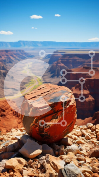 Intra Συλλεκτικό Ξύλινο Παζλ Plywood  4mm - Εκπληκτικό τοπίο του σχηματισμού κόκκινου βράχου με τον ποταμό στην έρημο Σε Ξύλινο Κουτί - Διαστάσεις Puzzle: 10x10 cm – 25 κομμάτια