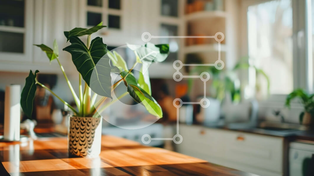 Intra Συλλεκτικό Ξύλινο Παζλ Plywood  4mm - Πάγκος κουζίνας με φυτά σε γλάστρες Σε Ξύλινο Κουτί - Διαστάσεις Puzzle: 10x10 cm – 25 κομμάτια