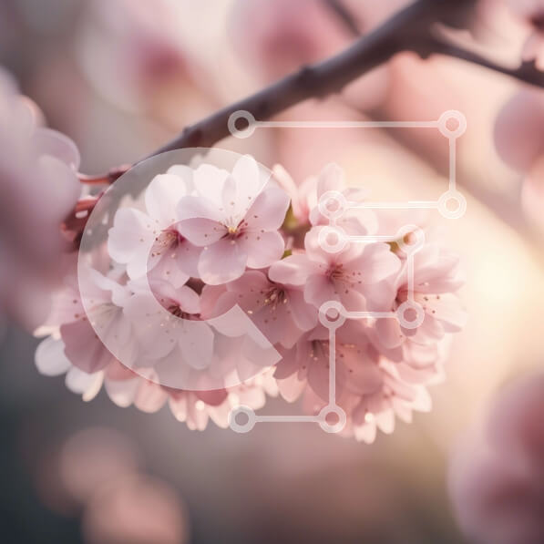 Intra Συλλεκτικό Ξύλινο Παζλ Plywood  4mm - Όμορφη κοντινή λήψη ενός ροζ ανθισμένου δέντρου κερασιάς σε πλήρη άνθιση Σε Ξύλινο Κουτί - Διαστάσεις: 10x10 cm – 25 κομμάτια