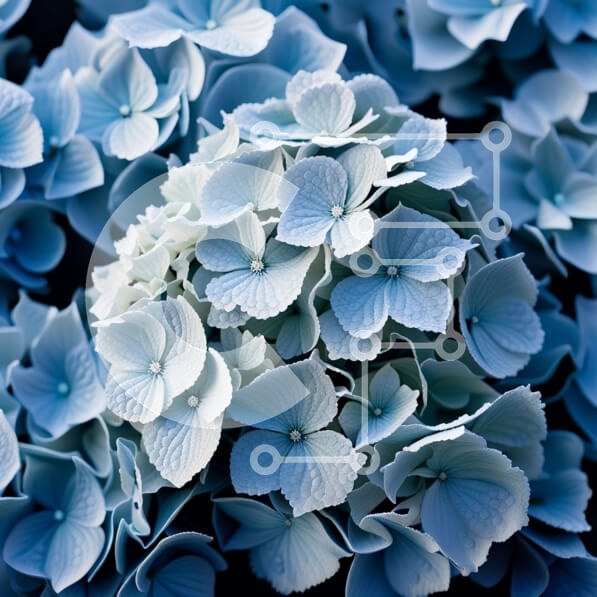 Intra Συλλεκτικό Ξύλινο Παζλ Plywood  4mm - Όμορφη κινηματογράφηση σε πρώτο πλάνο ενός μπλε λουλουδιού ορτανσίας με λευκό κέντρο Σε Ξύλινο Κουτί - Διαστάσεις: 10x10 cm – 25 κομμάτια