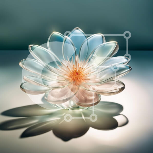 Σετ των 2 Intra Συλλεκτικό Ξύλινο Παζλ Plywood  4mm - Εκπληκτική εικόνα ενός λουλουδιού λωτού σε ένα διάφανο γυάλινο βάζο Σε Ξύλινο Κουτί - Διαστάσεις: 10x10 cm – 25 κομμάτια