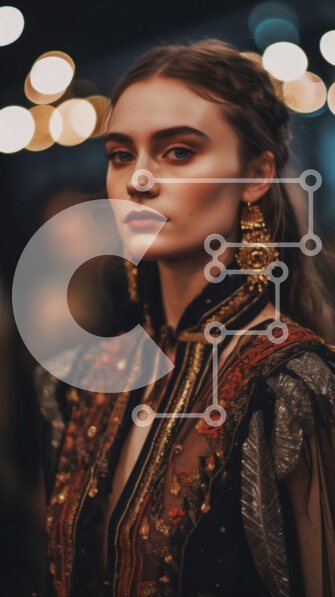 Intra Συλλεκτικό Ξύλινο Παζλ Plywood  4mm - Όμορφο μοντέλο σε μαύρο και χρυσοκέντητο φόρεμα Σε Ξύλινο Κουτί - Διαστάσεις Puzzle: 10x10 cm – 25 κομμάτια