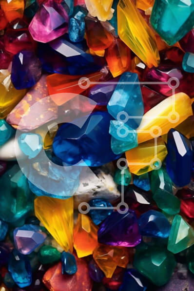 Intra Συλλεκτικό Ξύλινο Παζλ Plywood  4mm - Εκπληκτική εικόνα ενός σωρού πολύχρωμων πολύτιμων λίθων Σε Ξύλινο Κουτί - Διαστάσεις: 10x10 cm – 25 κομμάτια