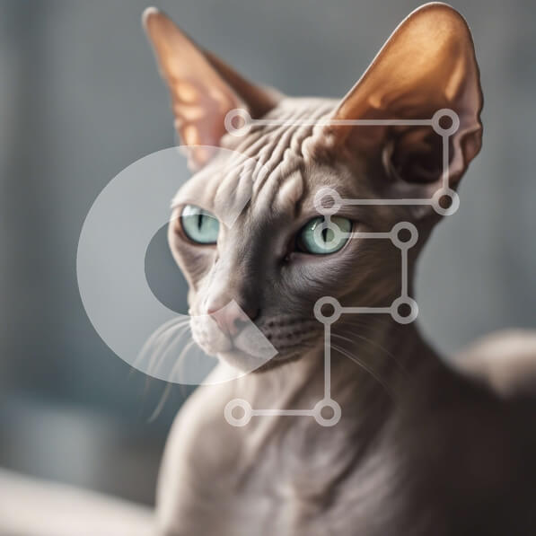 Intra Συλλεκτικό Ξύλινο Παζλ Plywood  4mm - Γκρίζα γάτα με μπλε μάτια κοιτάζοντας απευθείας την κάμερα Σε Ξύλινο Κουτί - Διαστάσεις: 10x10 cm – 25 κομμάτια