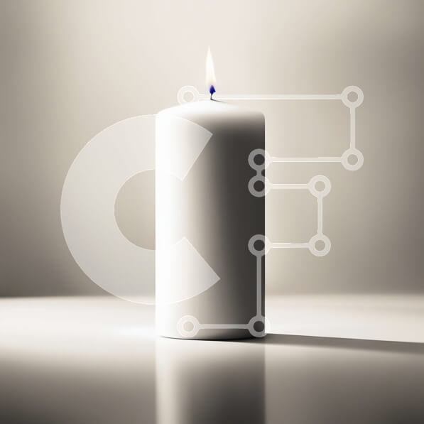 Intra Συλλεκτικό Ξύλινο Παζλ Plywood  4mm - Όμορφη εικόνα ενός λευκού κεριού σε ένα τραπέζι Σε Ξύλινο Κουτί - Διαστάσεις Puzzle: 10x10 cm – 25 κομμάτια