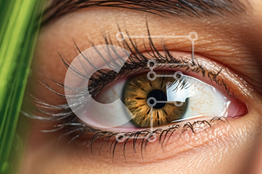 Intra Συλλεκτικό Ξύλινο Παζλ Plywood  4mm - Όμορφη κινηματογράφηση σε πρώτο πλάνο του γυναικείου ματιού με μακριές βλεφαρίδες και πράσινη ίριδα Σε Ξύλινο Κουτί - Διαστάσεις Puzzle: 10x10 cm – 25 κομμάτια