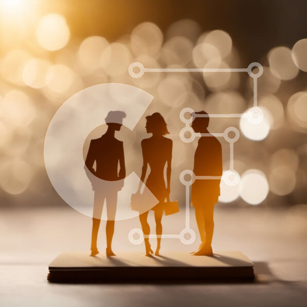 Intra Συλλεκτικό Ξύλινο Παζλ Plywood  4mm - Επαγγελματίες επιχειρήσεων που στέκονται μπροστά από φωτεινή πηγή φωτός Σε Ξύλινο Κουτί - Διαστάσεις Puzzle: 10x10 cm – 25 κομμάτια