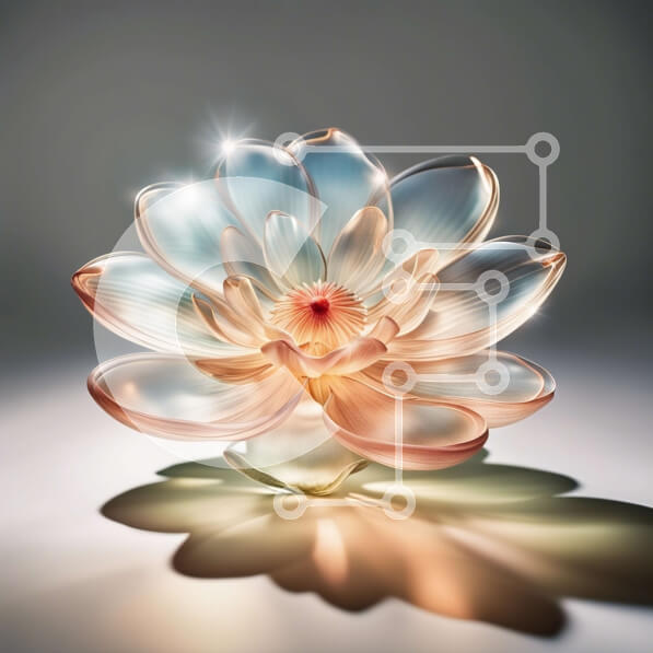 Intra Συλλεκτικό Ξύλινο Παζλ Plywood  4mm - Εκπληκτικό γυάλινο λουλούδι Lotus με παγωμένα πέταλα Σε Ξύλινο Κουτί - Διαστάσεις: 10x10 cm – 25 κομμάτια