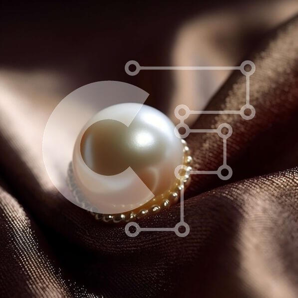 Σετ των 2 Intra Συλλεκτικό Ξύλινο Παζλ Plywood  4mm - Κομψή εικόνα από κοντά με λευκό μαργαριτάρι σε καφέ σατέν ύφασμα Σε Ξύλινο Κουτί - Διαστάσεις: 10x10 cm – 25 κομμάτια