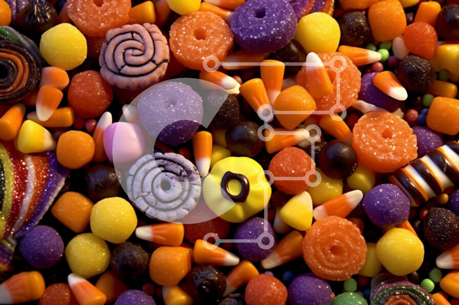 Σετ των 2 Intra Συλλεκτικό Ξύλινο Παζλ Plywood  4mm - Ποικιλία καραμέλας από σοκολάτες, τσίχλες και καραμέλες Σε Ξύλινο Κουτί - Διαστάσεις: 10x10 cm – 25 κομμάτια