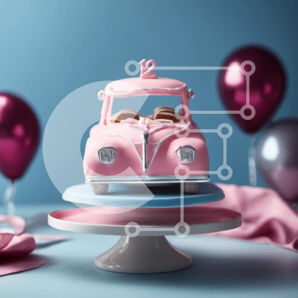 Intra Συλλεκτικό Ξύλινο Παζλ Plywood  4mm - Ροζ τούρτα γενεθλίων με νούμερο 2 και μπαλόνια Σε Ξύλινο Κουτί - Διαστάσεις: 10x10 cm – 25 κομμάτια