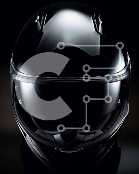 Intra Συλλεκτικό Ξύλινο Παζλ Plywood  4mm - Μαύρο κράνος μοτοσικλέτας με καθαρό γείσο και ασημί πινελιές Σε Ξύλινο Κουτί - Διαστάσεις Puzzle: 10x10 cm – 25 κομμάτια