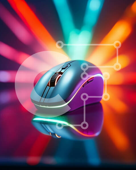 Intra Συλλεκτικό Ξύλινο Παζλ Plywood  4mm - Κομψό και μοντέρνο ποντίκι υπολογιστή με πολύχρωμα φώτα Σε Ξύλινο Κουτί - Διαστάσεις Puzzle: 10x10 cm – 25 κομμάτια