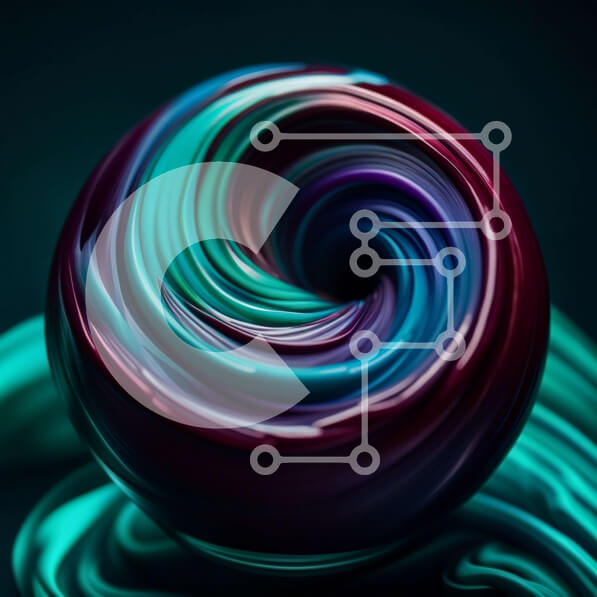 Intra Συλλεκτικό Ξύλινο Παζλ Plywood  4mm - Ζωντανή και δυναμική εικόνα του πολύχρωμου στροβιλιζόμενου υγρού σε μια γυάλινη μπάλα Σε Ξύλινο Κουτί - Διαστάσεις Puzzle: 10x10 cm – 25 κομμάτια