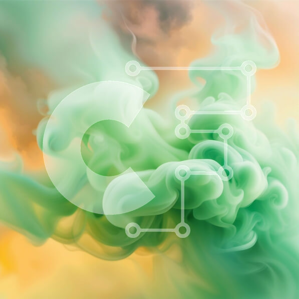 Intra Συλλεκτικό Ξύλινο Παζλ Plywood  4mm - Ζωντανός πράσινος και κίτρινος καπνός στον ουρανό Σε Ξύλινο Κουτί - Διαστάσεις: 10x10 cm – 25 κομμάτια