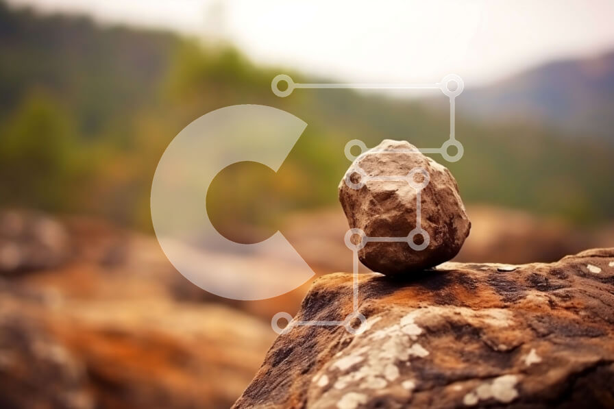 Intra Συλλεκτικό Ξύλινο Παζλ Plywood  4mm - Όμορφη εικόνα της εξισορρόπησης βράχου σε μια ορεινή περιοχή Σε Ξύλινο Κουτί - Διαστάσεις: 10x10 cm – 25 κομμάτια