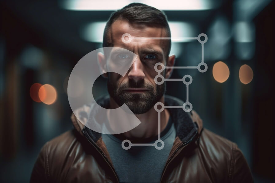 Intra Συλλεκτικό Ξύλινο Παζλ Plywood  4mm - Έντονο πορτρέτο ενός άνδρα με δερμάτινο μπουφάν Σε Ξύλινο Κουτί - Διαστάσεις Puzzle: 10x10 cm – 25 κομμάτια