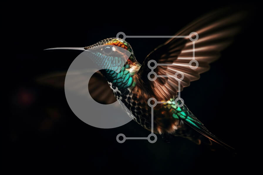 Σετ των 2 Intra Συλλεκτικό Ξύλινο Παζλ Plywood  4mm - Όμορφη εικόνα ενός πολύχρωμου κολιμπρί σε πτήση Σε Ξύλινο Κουτί - Διαστάσεις: 10x10 cm – 25 κομμάτια