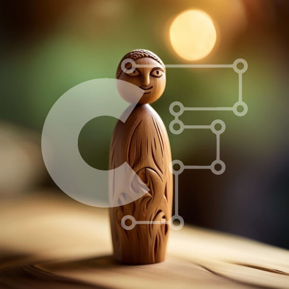 Intra Συλλεκτικό Ξύλινο Παζλ Plywood  4mm - Περίτεχνα σκαλισμένο ξύλινο άγαλμα γυναίκας με ζεστό φωτισμό Σε Ξύλινο Κουτί - Διαστάσεις Puzzle: 10x10 cm – 25 κομμάτια