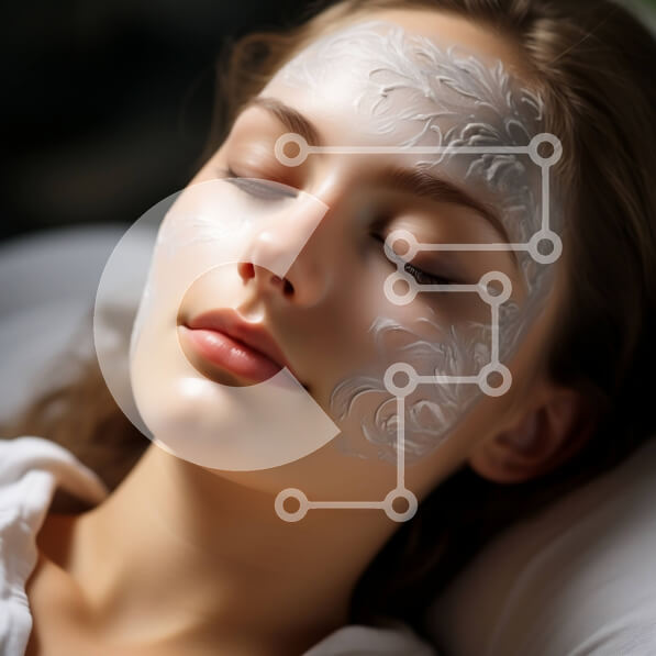 Σετ των 2 Intra Συλλεκτικό Ξύλινο Παζλ Plywood  4mm - Χαλαρωτική εμπειρία σπα με γυναίκα που φορά μάσκα προσώπου Σε Ξύλινο Κουτί - Διαστάσεις: 10x10 cm – 25 κομμάτια