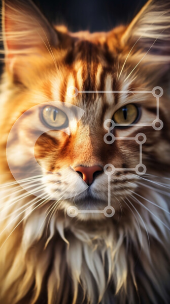 Σετ των 2 Intra Συλλεκτικό Ξύλινο Παζλ Plywood  4mm - Εκπληκτική κινηματογράφηση σε πρώτο πλάνο μιας χνουδωτής γάτας με λαμπερά πράσινα μάτια Σε Ξύλινο Κουτί - Διαστάσεις: 10x10 cm – 25 κομμάτια