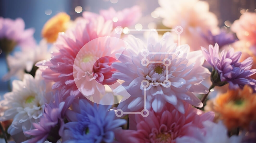 Intra Συλλεκτικό Ξύλινο Παζλ Plywood  4mm - Πολύχρωμα λουλούδια χρυσάνθεμου σε βάζο Σε Ξύλινο Κουτί - Διαστάσεις: 10x10 cm – 25 κομμάτια