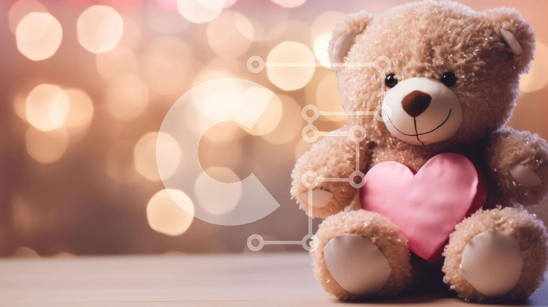 Intra Συλλεκτικό Ξύλινο Παζλ Plywood  4mm - Καφέ αρκουδάκι με αφηρημένο φόντο και πολύχρωμα φώτα Σε Ξύλινο Κουτί - Διαστάσεις Puzzle: 10x10 cm – 25 κομμάτια