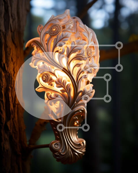 Intra Συλλεκτικό Ξύλινο Παζλ Plywood  4mm - Γαλήνια και ειρηνική εικόνα ενός δέντρου με περίπλοκα σκαλίσματα Σε Ξύλινο Κουτί - Διαστάσεις: 10x10 cm – 25 κομμάτια