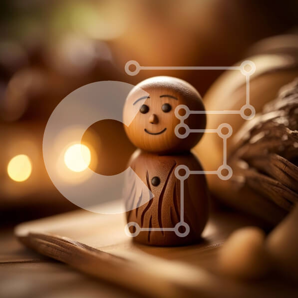 Intra Συλλεκτικό Ξύλινο Παζλ Plywood  4mm - Περίπλοκο ξύλινο άγαλμα γυναίκας με παιδί και αναμμένο κερί Σε Ξύλινο Κουτί - Διαστάσεις Puzzle: 10x10 cm – 25 κομμάτια