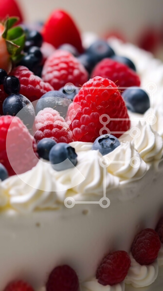 Intra Συλλεκτικό Ξύλινο Παζλ Plywood  4mm - Νόστιμο κέικ με φρέσκα μούρα και σαντιγί Σε Ξύλινο Κουτί - Διαστάσεις: 10x10 cm – 25 κομμάτια