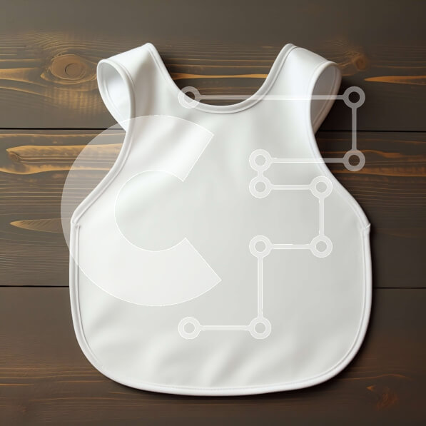 Σετ των 2 Intra Συλλεκτικό Ξύλινο Παζλ Plywood  4mm - Λευκή σαλιάρα μωρού με τσέπη και κουμπί Σε Ξύλινο Κουτί - Διαστάσεις: 10x10 cm – 25 κομμάτια